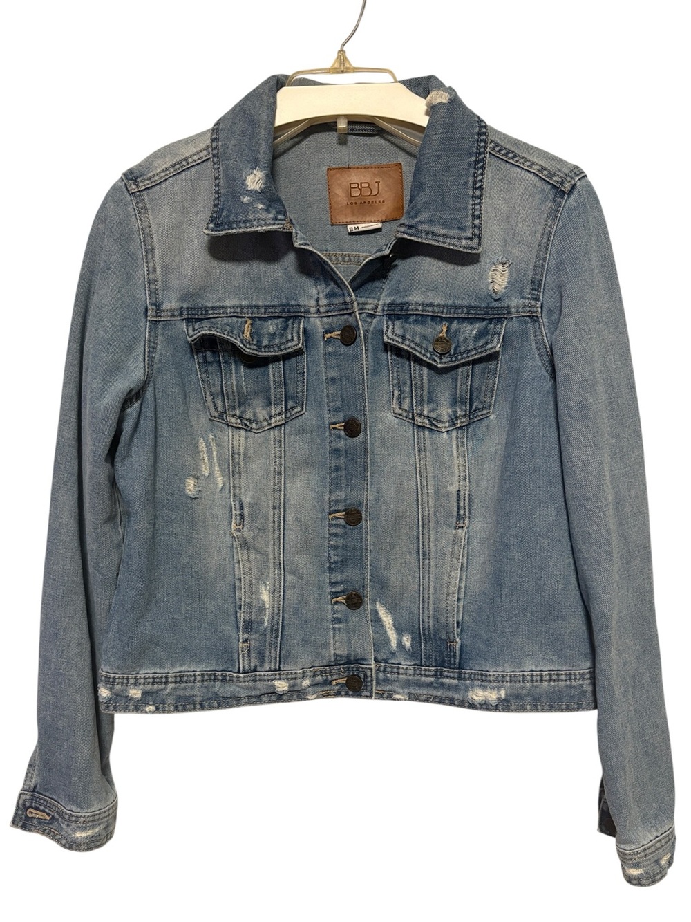 BBJ Los Angeles Distressed Denim Jacket Size M